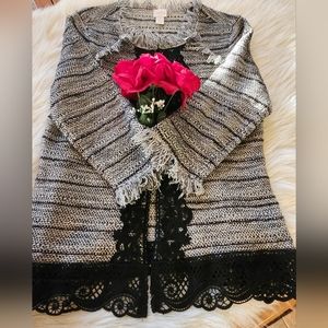 Chicos Open Front Cardigan/Blazer Size 2,equivalent size Medium